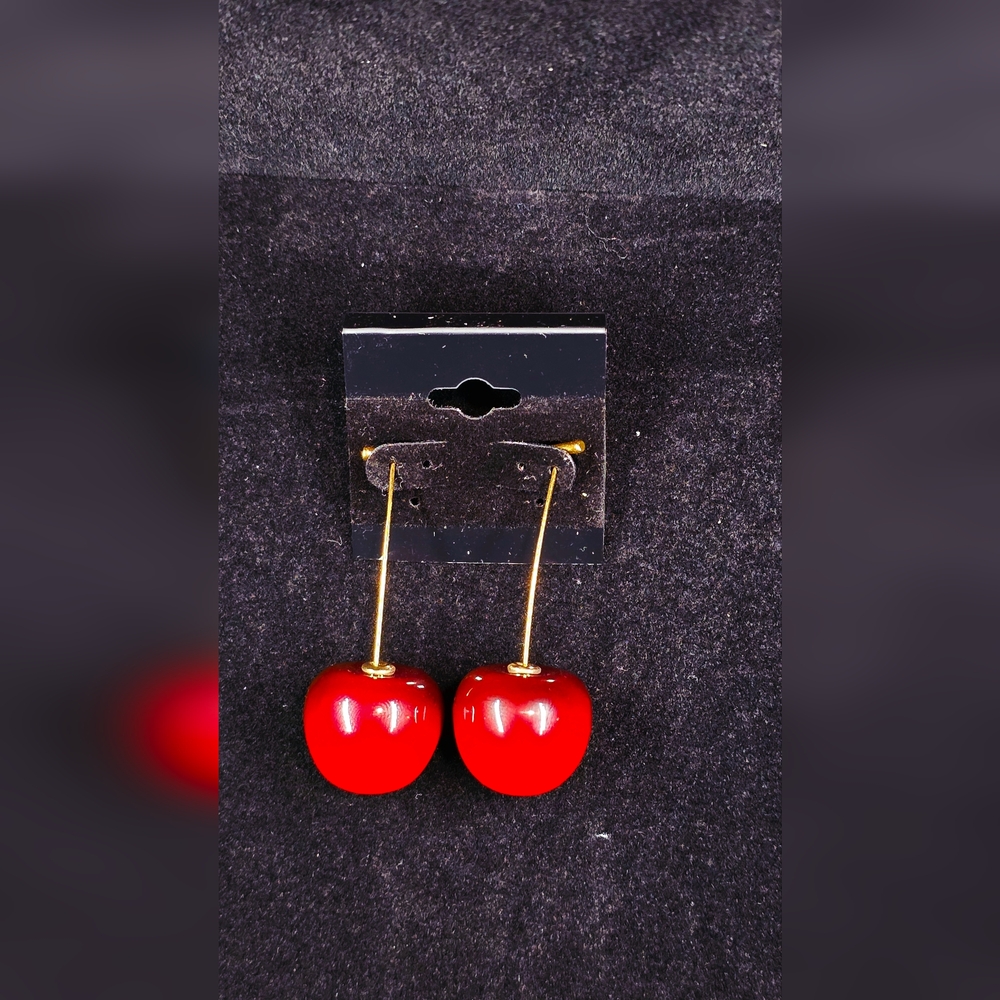 Cherry Red Earrings